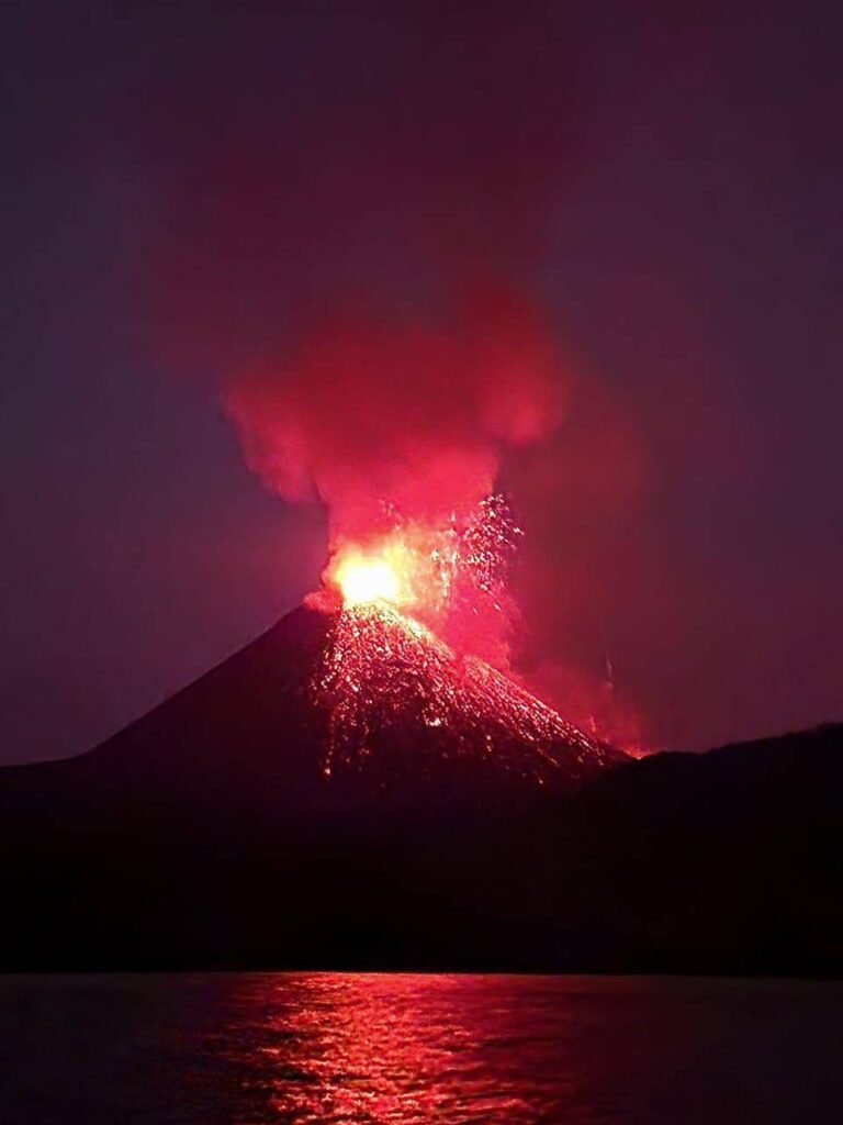Barren Island Erruption During Night